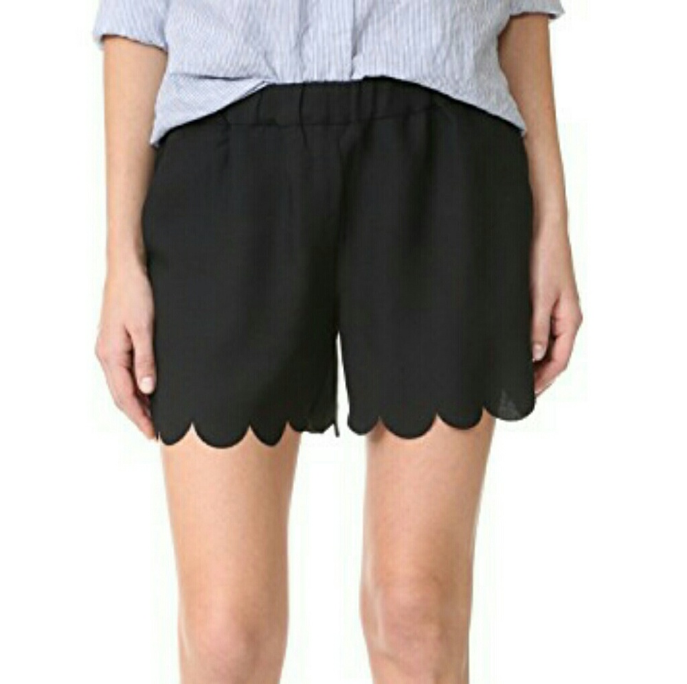 NEW Madewell Scallop Hem Pull on short Black